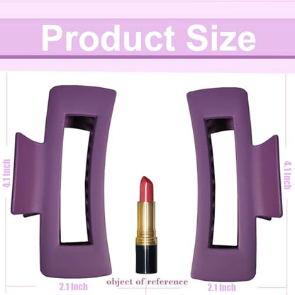 18 Pack Hair Claw Clips,Hair Clips For Women,Large Hair Claw Clips For Thick Hair,Nonslip Matte Hair Clips Hair Accessories Women Girl Birthday Christmas Gift (18 Pack Purple) - color: Purple