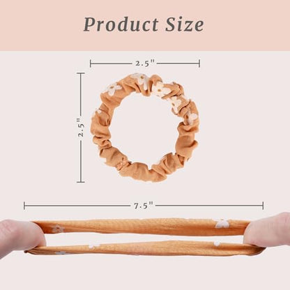 30 Pcs Small Scrunchies No Damage Hair Ties for Women | Hair Accessories Ponytail Holders, Elastic Soft Rubber Bands for Thick Thin Hair (Flowers Theme) - color: Flowers Theme