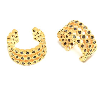 18K Gold Plated Blue CZ Ear Cuff Non Pierced Ear Wrap Minimalist Micro Pave Ear Jewelry for Women 1 3 5 10 Pairs