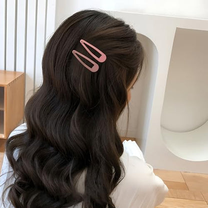 48 PCS Small Metal Barrettes For Women Non Slip Water Drop Snap Clips For Thick Thin Fine Hair Classic Accessories,Pink Rose Red Beige,1.97 x 0.5 In - color: Pink Rose Red Beige
