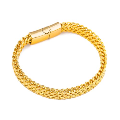 Gold Bracelets Cuban Link Bracelet Gold Jewelry Bangle for Women - color: Gold
