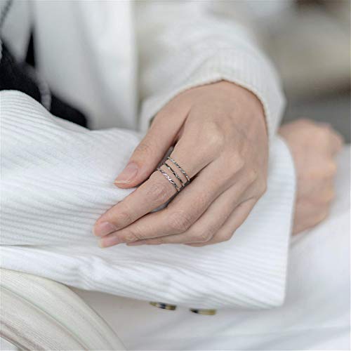 KAZITSAN 1mm 3pc Women Men Stainless Steel Rings fashion Plain Band Knuckle Stacking Midi Rings Silver/Rose Gold Wedding Band Comfort Fit - color: Silver