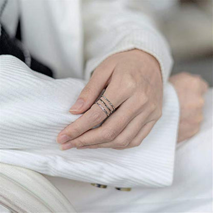 KAZITSAN 1mm 3pc Women Men Stainless Steel Rings fashion Plain Band Knuckle Stacking Midi Rings Silver/Rose Gold Wedding Band Comfort Fit - color: Silver