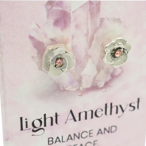 Birthstone Earrings: Handmade Necklace Flower Pendant with Colored Crystal - Gift for Mom, Daughter, BFF, Sister, Granddaughter, Niece - style: June