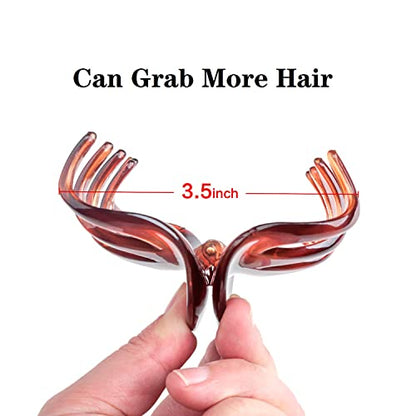 4" Large Hair Claw Clip-Acrylic Strong Holding Power Hair Clips Hairgrip for Women and Girls Hair Barrettes for For Thick Hair(C-Black) - color: C-Black
