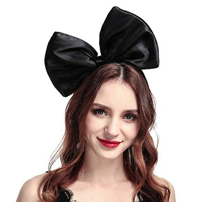 ZTL Women Huge Bow Headband Hairband Hair Hoop Accessories Party Props - color: Black