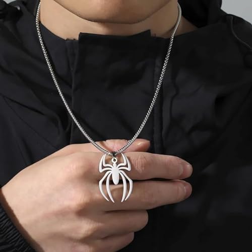 Tapp Collections Stainless Steel Superhero Pendant Necklace - color: Spiderman / Steel Chain / Silver Color