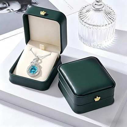 Teardrop Birthstone Necklace for Women 14K Gold/White Gold Elegant Ribbon Pendent Anniversary Love Birthday Gifts for Mom Women, 18"+2" Inches - color: White Gold-12-Dece Birthstone