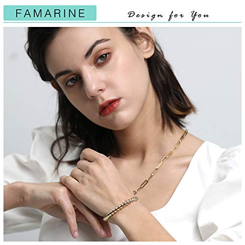 FAMARINE Gold Silver Chunky Bangle Bracelet for Women Men - style: Style K