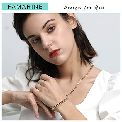 FAMARINE Gold Silver Chunky Bangle Bracelet for Women Men - style: Style K