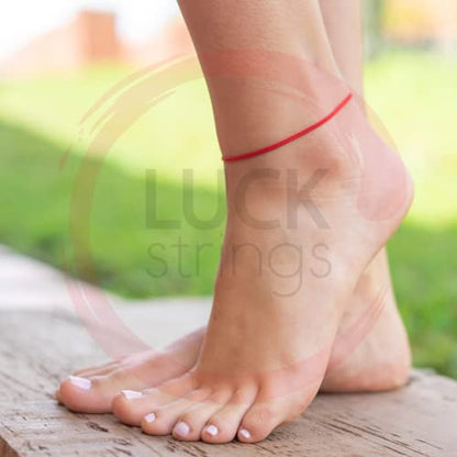 Red String Anklet for Women Men Teen - Ankle Bracelet Surfer Beach Anklets Cord Waterproof Adjustable Jewelry Unisex Summer Accessories Protection Talisman Good Luck - size: 8" min length - 16" max length (Pack of 2)