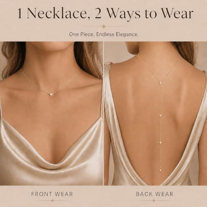 Artmiss Wedding Bridal Backdrop Necklace Crystal Back Necklace Gold Jewelry for Women