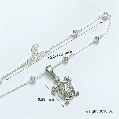 Sea Turtle Anklets for Women Adjustable Silver Seaurtle Anklets