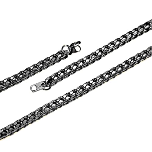 Necklace for Men Stainless Steel Statement Cuban Chain Necklace Gold/Silver/Black Plated 7mm Chain Hip Hop Jewelry 18/20/22/24/26/28/30 Inch - color: 7mm-Black Cuban Chain, size: Length 18 Inch