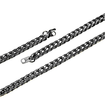 Necklace for Men Stainless Steel Statement Cuban Chain Necklace Gold/Silver/Black Plated 7mm Chain Hip Hop Jewelry 18/20/22/24/26/28/30 Inch - color: 7mm-Black Cuban Chain, size: Length 18 Inch