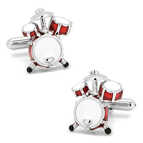 Flairs New York Gentleman's Premium Handmade Artisan Tie Bars Clips Cufflinks - size: Medium, style: Drum Set Cufflinks (1 Pair)