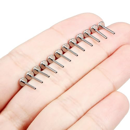 F136 Titanium 20/18/16G Threaded/Threadless Flat Earring Back Converter Kit Nose Lip Rings Medusa Labret Flatback Posts Cartilage Helix Conch Tragus Stud Piercing Jewelry Bar for Women Men - color: Threadless, size: 18g, 5/16in