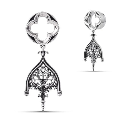 COOEAR Double Flared Ear Tunnels, Flesh Gauges for Ears, Screw Back Plugs Earrings Piercing Expander. - color: S8793G, size: 00g(10mm)