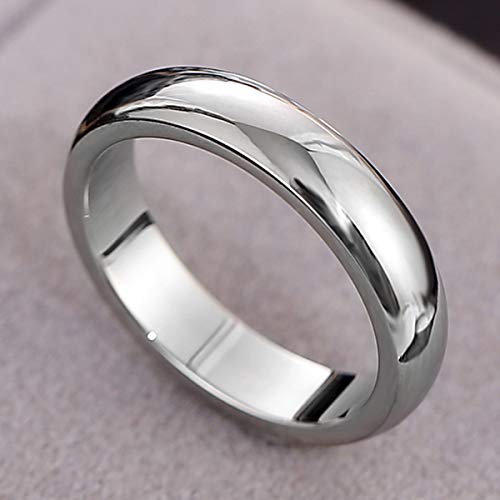 CCBFY 2 MM 4 MM Stainless Steel Ring Jewel Roman Numerals Stackable High Polish Plain Dome Tarnish Resistant Comfort Fit Ring Wedding Band Size 3-15 - color: 4mm - Silver