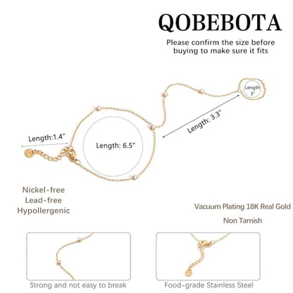 Hand Chain Bracelet Stainless Steel Gold Handchain Bracelets | Non Tarnish Handchain Bracelet for Women Summer Essentials Gold Link Bracelet Beach Waterproof Jewelry - color: Gold 5 Cubic Zirconia