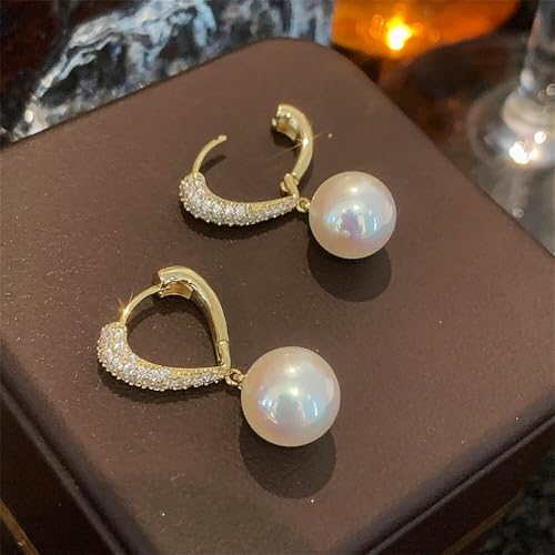 Fashion Fresh Drop Earrings with Imitation Pearl Female Stylish Jewelry - color: Gold Color