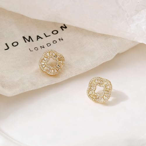 Shiny Gold Butterfly Earrings for Women | 14K Real Gold Plated Butterfly Earrings for Women, Dainty & Trendy Butterfly Stud Earrings for Fashion Jewelry Gifts - color: AZ35