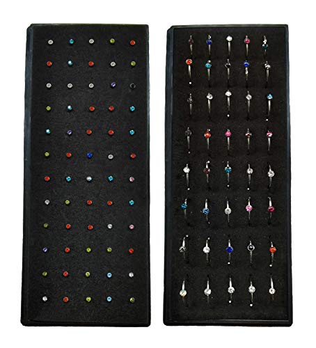 Tornito 100Pcs Bone Nose Studs Stainless Steel Multicolor Cubic Zirconia Nose Rings Stud Hoop Tragus Cartilage Nose Ring Labret Nose Piercing Pin Jewelry for Women Men 1.5mm 2mm 2.5mm 20G 22G - style: G:60Pcs 1.5mm CZ+40Pcs 8mm Nose hoop