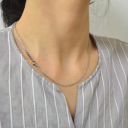 2MM Stainless Steel Necklace - Thin Cable Chain for Women & Men, Silver Chains for Pendant Addition or Alone - 16-30 Inch Available - size: 27 inch