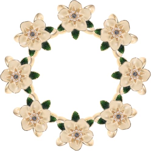 8pcs Floral Flower Scarf Rings Clips for Women, Alloy Shawl Buckle Pins with Lifelike Design, Elegant and Artistic Scarf Holder for Shawls, Ties on Occasions