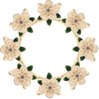 8pcs Floral Flower Scarf Rings Clips for Women, Alloy Shawl Buckle Pins with Lifelike Design, Elegant and Artistic Scarf Holder for Shawls, Ties on Occasions