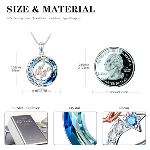 925 Sterling Silver Necklace Gifts for Women Crystal/Opal Jewelry Pendant Christmas Birthday Gift - style: Crystal-Nana
