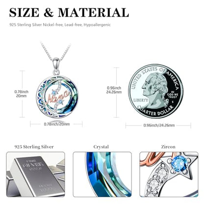 925 Sterling Silver Necklace Gifts for Women Crystal/Opal Jewelry Pendant Christmas Birthday Gift - style: Crystal-Nana