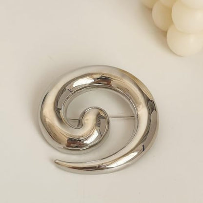 Minimalist Snail Brooch Pin Gold/Silver Plated Twist Lapel Pins Jacket Blazer Suit Hat Bag Accessories Jewelry for Women Men (Silver)
