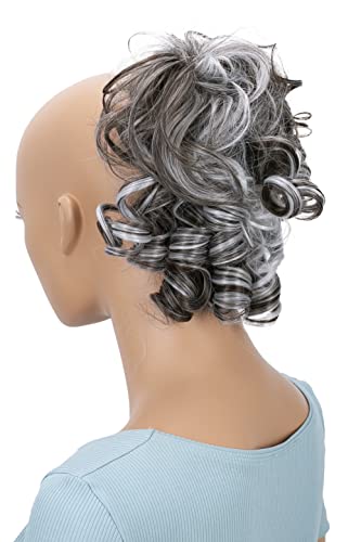 CAISHA Jumbo Hairpiece Scrunchy Updo Voluminous Curly Messy Bun Brown Gray Mix G14L - color: brown gray mix #10H1001B G14L