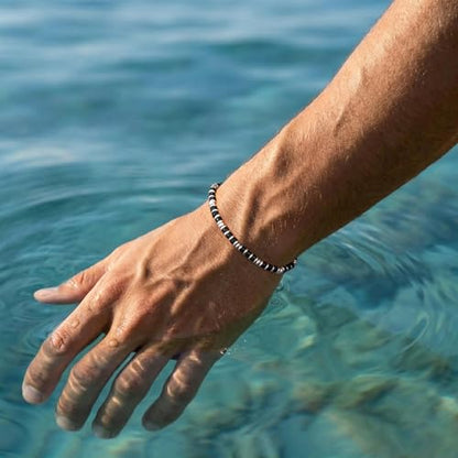 Healing Crystal Bracelet for Men Women, Triple Protection Hematite Black Obsidian Tiger Eye Natural Gemstone Beaded Bracelets Jewelry Gifts for Him - color: Black Obsidian