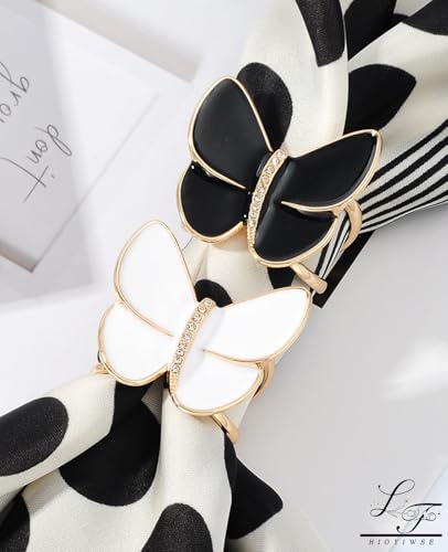 Scarf Rings Buckle And Slides For Women Scarves Pin Tshirt Ties Clip For The Side 3CP - color: C pearl silk scarf buckle
