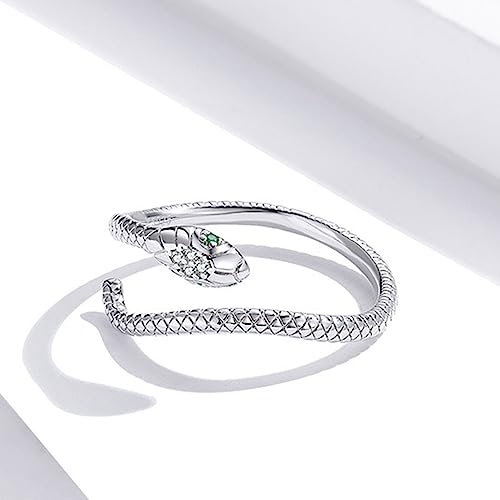 Gothic Silver Snake Ring Set - Open, Adjustable, Stacking Midi Index Finger Rings for Women and Girls (2 Pcs) - style: style-2