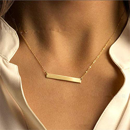 LiFashion LF Womens Stainless Steel A-Z Initial Bar Necklace Horizontal Bar Necklace Alphabet Letters Pendant Necklace for Mom,Daughter,Wife,Girlfriend,Sister,Best Friend,Silver Gold Black Color,40mm - style: Silver - Letter E