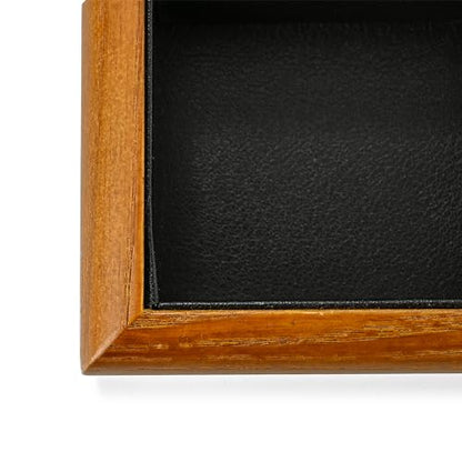 Oirlv Black Wood Jewelry Ring Display Tray | Black Solid Wood Frame, Soft Leather Interior, 9.84X17X1.18in Ring Tray, Beautiful Finish, Protects Jewelry - color: Black, size: 11 slot