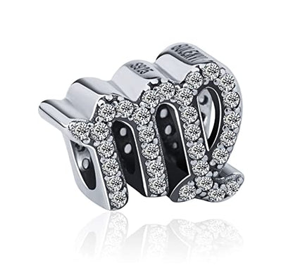 12 Zodiac Signs Birthday Constellations 925 Sterling Silver Charm Bead fits Pandora Bracelets & Necklaces & More - color: Virgo