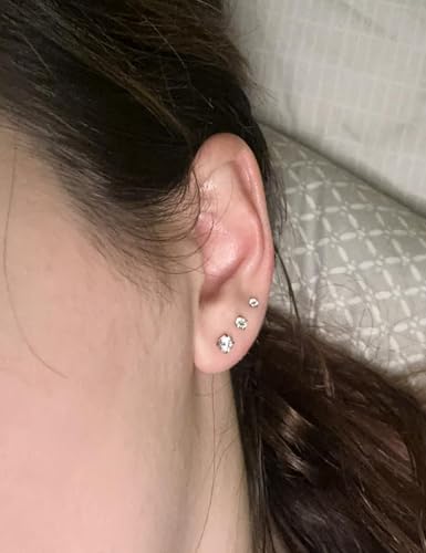 18G 16G 14G Lip Labret Medusa Nose Rings Studs Flat Back Earrings Internally Threaded 316L Surgical Steel Cartilage Tragus Helix Conch Earrings Piercing Jewelry for Women Men 6mm 8mm 10mm - color: 18G - Silver Tone-6/7/8mm Bar