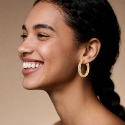14K Gold Hoop Earrings for Women 14K Gold Earrings Jewelry Spiral Cubic Zirconia Thick Hoops Hypoallergenic Womens Huggie Earring 20/25/30/35MM - size: 35MM