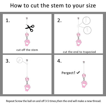 D.Bella 14G Pregnancy Belly Button Rings with Replacement Balls Flexible Bioplast Sport Maternity Belly Ring Retainer for Women Navel Piercing Retainer 1 1/2Inch (38mm) - color: Style J