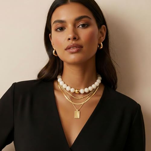 Chunky Beaded Necklace for Women, Colorful Trendy Statement Summer Jewelry Gift - color: necklace-5