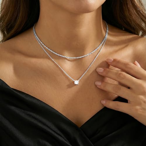 Unisex Celestial Gold Pendant Necklaces, Sun/Moon/Star/Angle Celestial Elements Unisex Choker Gold Lover Chains for Men and Women Jewelry - color: Layer - Silver Diamond