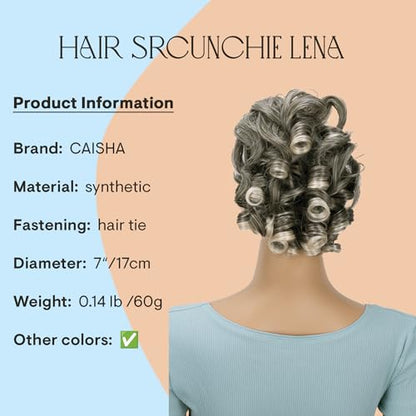 CAISHA Jumbo Hairpiece Scrunchy Updo Voluminous Curly Messy Bun Gray Blond Mix G2L - color: gray blond mix #9T613 G2L
