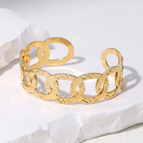 Multi-Layer Cuff Bracelet for Women Cross Wire Bracelets Open Wide Cuff Gold Bangle Bracelet - color: Gold 66