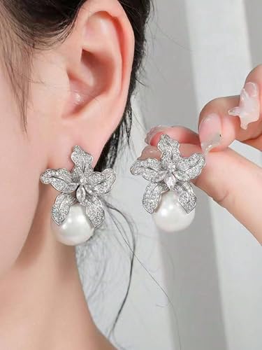Retro Pearl Stud Drop Earrings Elegant Faux Pearl Stud Earrings For Women Exquisite Wedding Engagement Jewelry Gifts - style: Style 1
