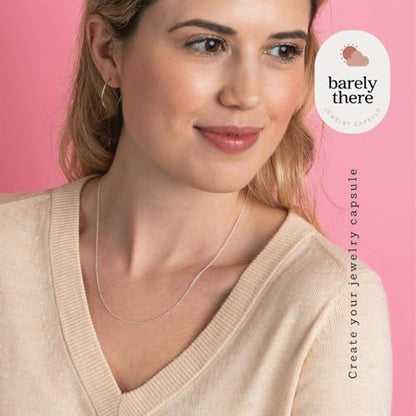 KEZEF 18K Gold Plated 925 Sterling Silver Box Chain Necklace for Women, 1mm Thin & Sturdy Italian Chain Necklace, Rose Gold & Silver Available, 15/16/18/20/22/24/30 Inch - color: Sterling Silver, size: 18 Inch (Popular Women's Length)