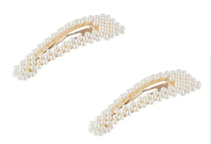 Snap Pearl Hair Clips and Barrettes - Large 3.3 Hair Accessories for Women, Girls, and Children, Ideal for Daily Styling or Party Wedding